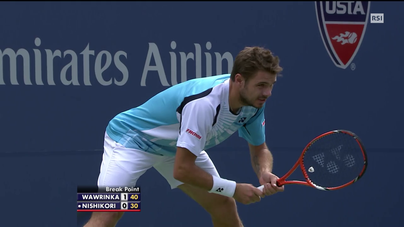US Open, le highlights del primo set di Wawrinka-Nishikori (03.09.2014)