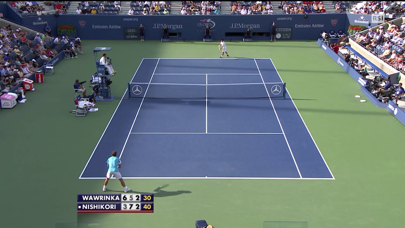 US Open, le highlights del terzo set di Wawrinka-Nishikori (03.09.2014)