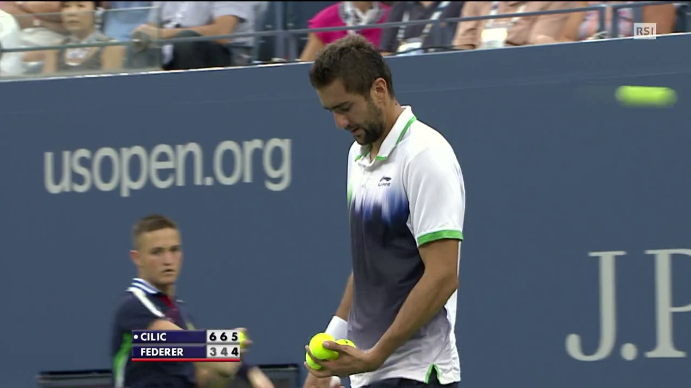 Cilic-Federer, l'ultimo game del 3o set (06.09.2014)