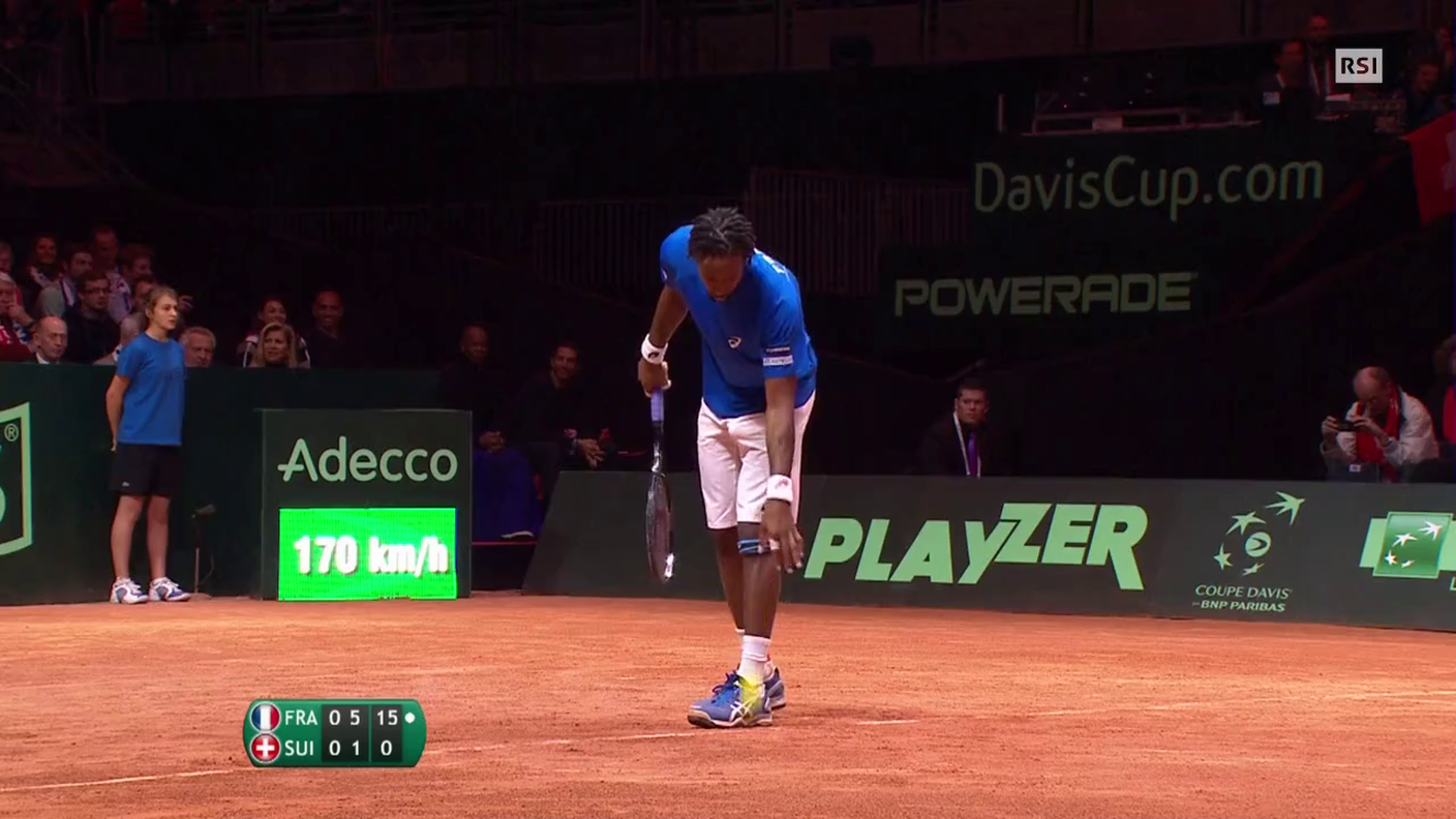 Coppa Davis, Monfils fa suo il primo set contro Federer (21.11.2014)