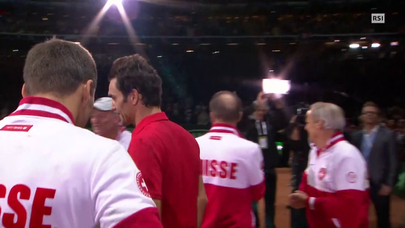 Coppa Davis, le emozioni di Roger Federer (23.11.2014)