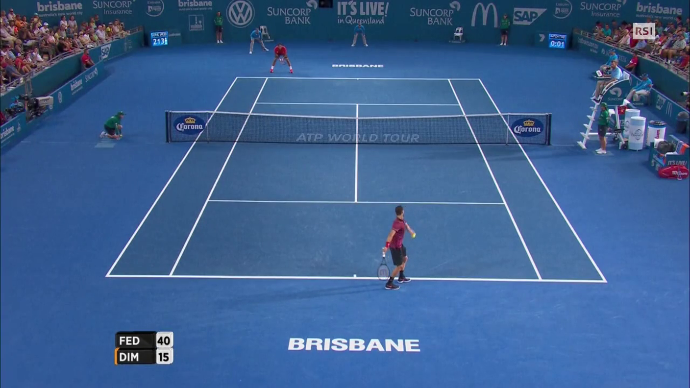 ATP Brisbane, le immagini di Federer - Dimitrov (10.01.2015)