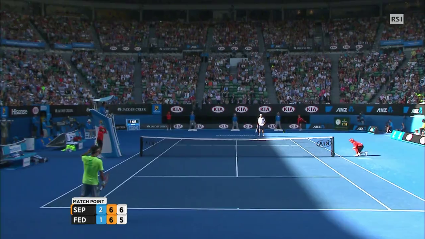 Australian Open, il match point trasformato da Seppi contro Federer (23.01.2014)