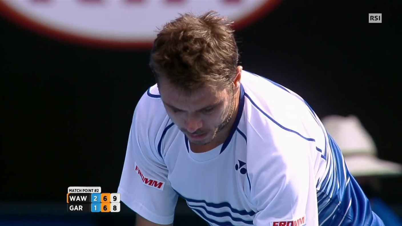 Australian Open, il match point sfruttato da Wawrinka contro Garcia-Lopez (26.01.2015)