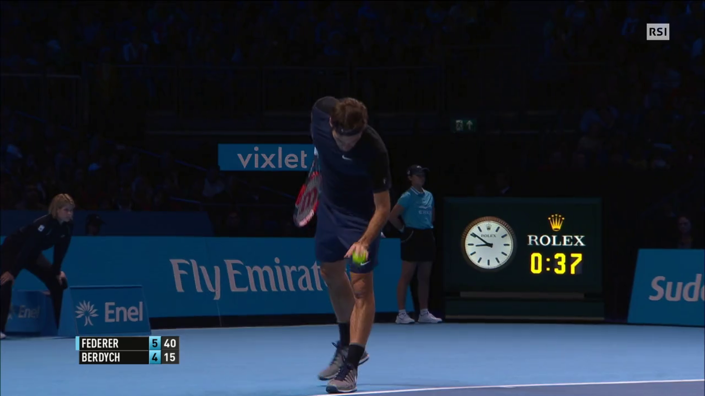 ATP Finals, il set point del primo set di Federer - Berdych (15.11.2015)
