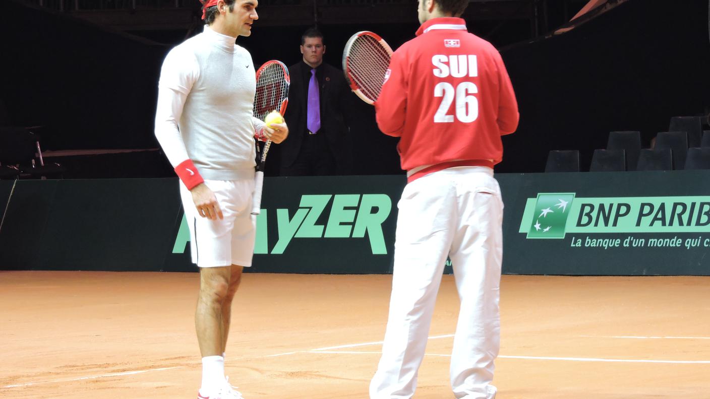 Federer testa il nuovo stadio