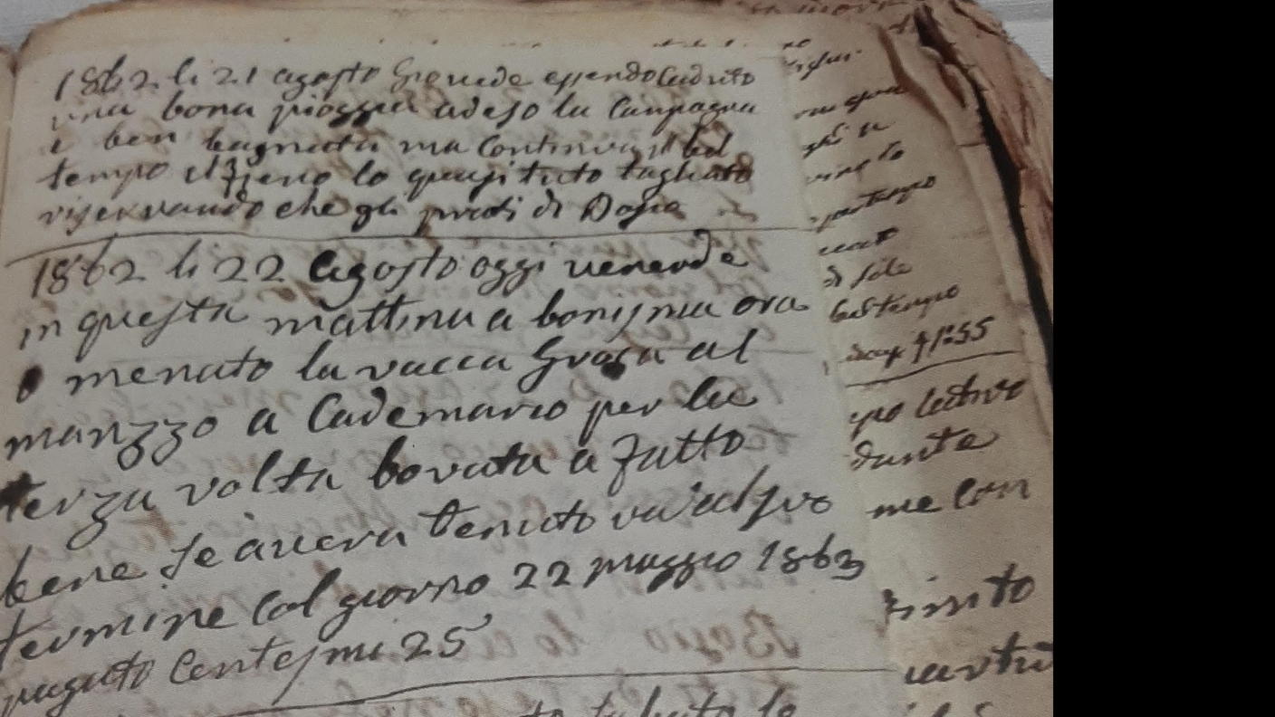 Il diario di Giovanni Anastasìa, custodito al Museo del Malcantone di Curio