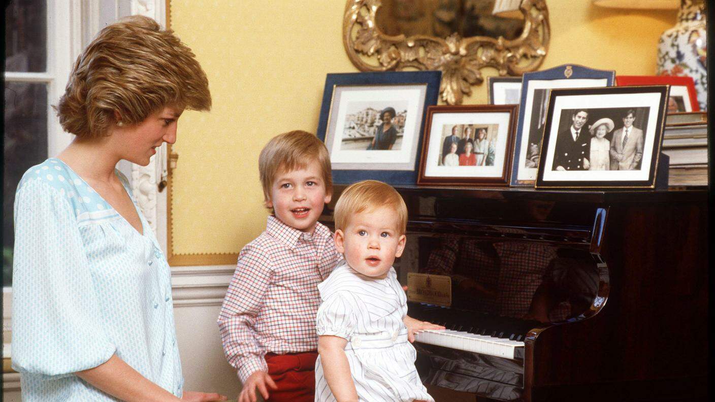 Diana con i due figli William e Harry