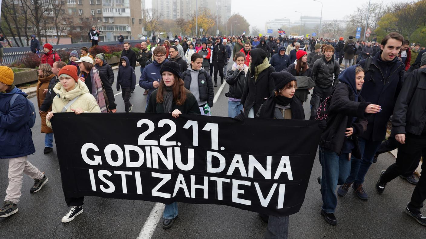 Proteste di piazza a Belgrado, 22 novembre 2025