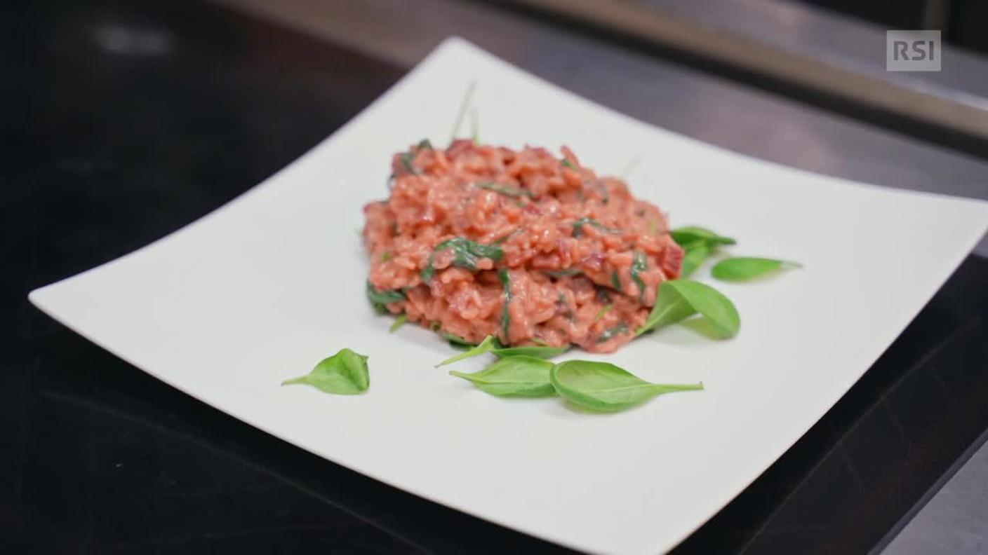 Risotto con barbabietola e Piora 